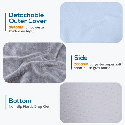 Bourkimi 24-Inch Memory Foam Bed Wedge Pillow with 30-Degree Incline, Ergonomic Back and Leg Support Pillow with Washable Cover