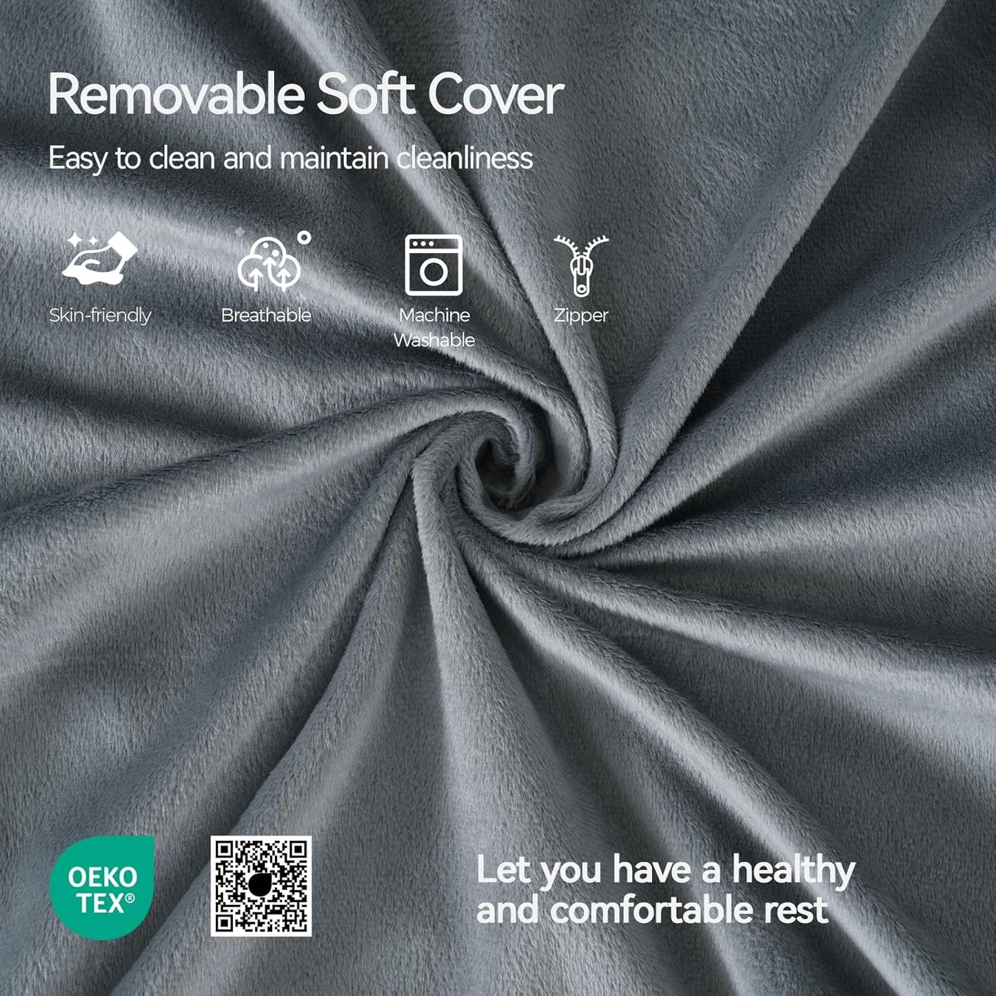 Bourkimi Adjustable Reading Pillow with Convertible Backrest, Memory Foam Bed Rest Pillow with Removable Arms and Side Pockets