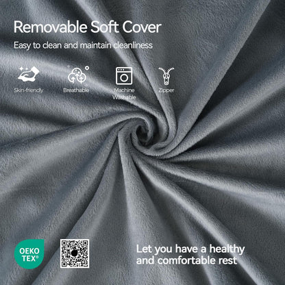 Bourkimi Adjustable Reading Pillow with Convertible Backrest, Memory Foam Bed Rest Pillow with Removable Arms and Side Pockets